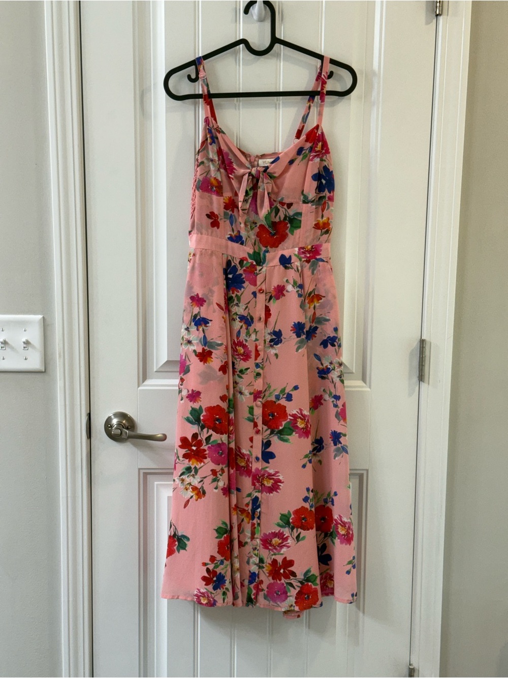 Yumi Kim Pretty Woman Silk Blend Pink Floral Midi Dress Size Small